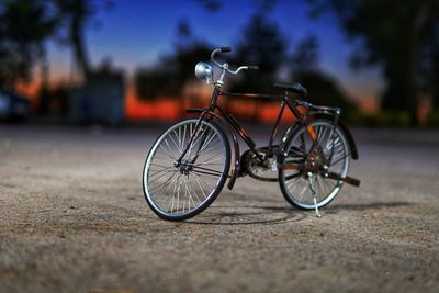 Bicycle parked on street