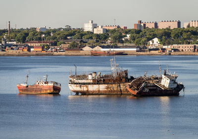 Boats in sea