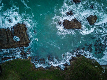 High angle view of sea