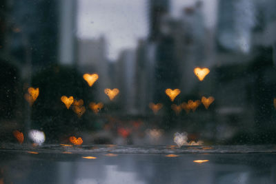 Close-up of wet window during rainy season