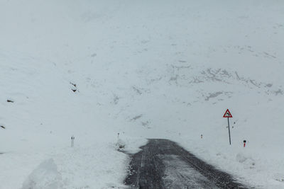 Scenic view of snow covered mountain