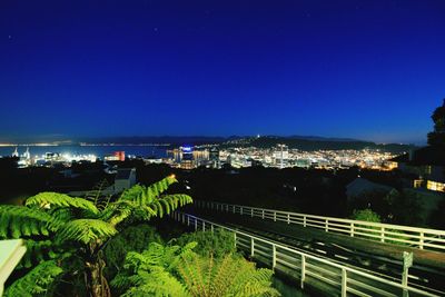 View of illuminated cityscape