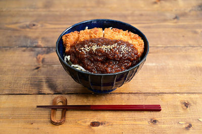 High angle view of food on table