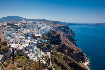 Beautiful city of fira at santorini island