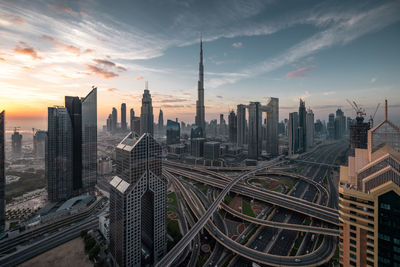 Aerial view of buildings in city