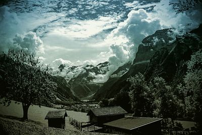 View of snow covered mountain against sky