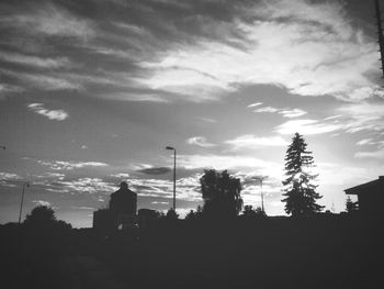 Silhouette trees at sunset