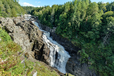 Overlooking canyon sainte-anne, a powerful wide angle nature image, canada.