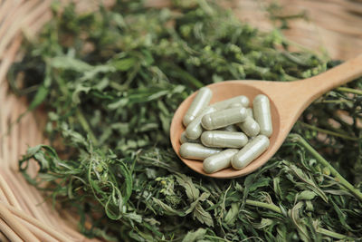 Close-up of bread in container on table