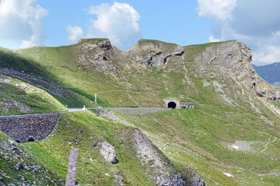 Scenic view of grassy grossglockner mountain