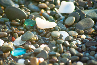 Close-up of stones on pebbles