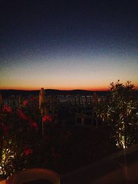 View of built structure at sunset