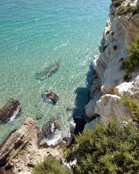 High angle view of beach against sky