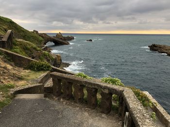 Nice sunset at biarritz in france