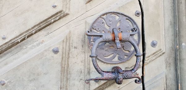 Close-up of old wooden door