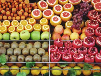 Full frame shot of apples for sale in market