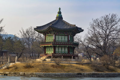 Exterior of temple against sky