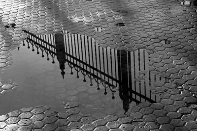 Reflection of built structure in water