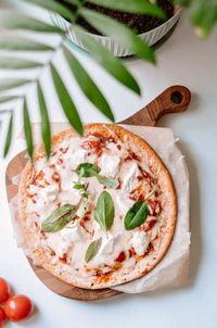 Close-up of pizza on table