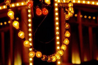 Close-up of illuminated lighting decoration