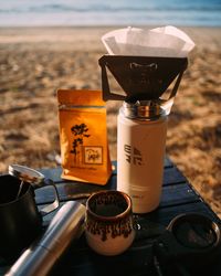 Indulge in the morning atmosphere by the beach with good drip coffee.