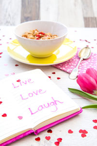 Close-up of food on table