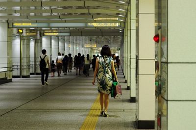 People walking in subway station