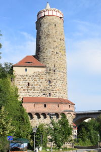 Low angle view of historical building against sky