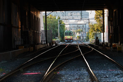 Train on railroad tracks in dublin city