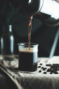 Close-up of coffee cup on table