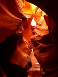 Low angle view of rock formations at antelope canyon