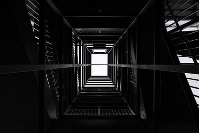 Directly below shot of empty staircase in building