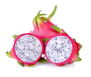 Close-up of fruits against white background