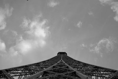 Directly below shot of eiffel tower against sky