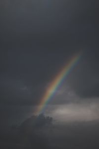 Low angle view of rainbow against sky