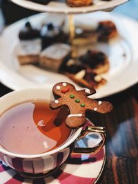 Close-up of cookies on table