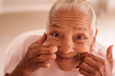 Close-up portrait of senior man