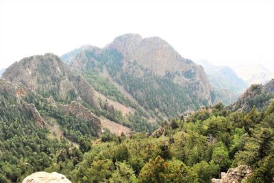 Scenic view of mountains against clear sky