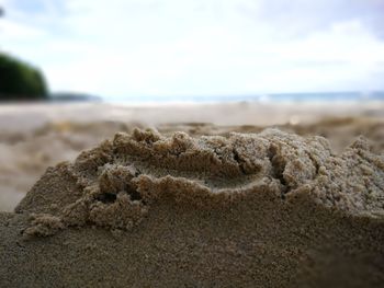 Close-up of sand on beach