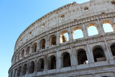 Low angle view of historical building against clear sky