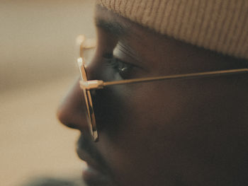 Close-up of man wearing sunglasses