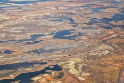 High angle view of dramatic landscape