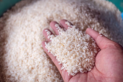 Close-up of hand holding bread