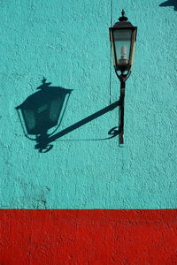 View of street light against wall