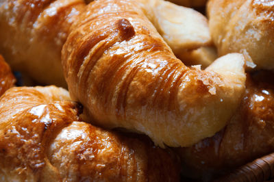 High angle view of bread in plate