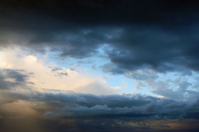 Low angle view of storm clouds in sky