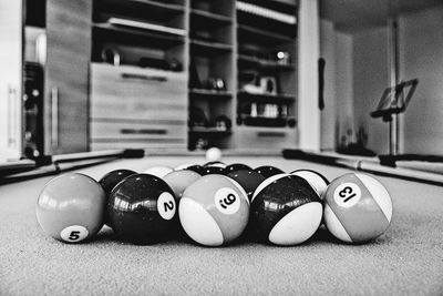 Close-up of balls on table