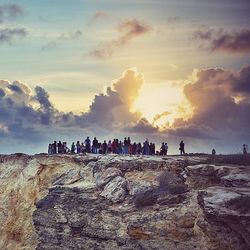 Tourists at sunset