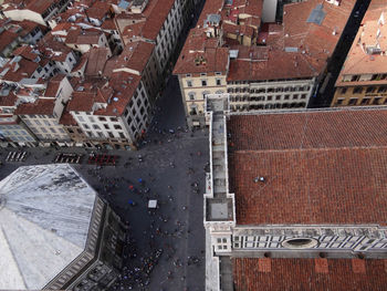 High angle view of city street