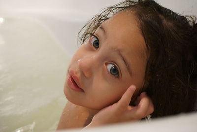 Close-up portrait of cute girl